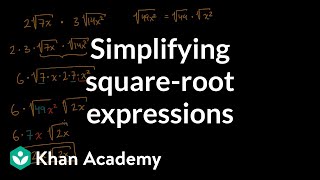 Simplifying square-root expressions | Mathematics I | High School Math | Khan Academy