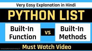 Python List Functions and Methods | Python tutorial in Hindi for Beginners