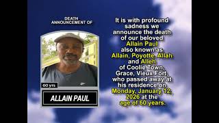 Allain Paul ~ Short Obituary