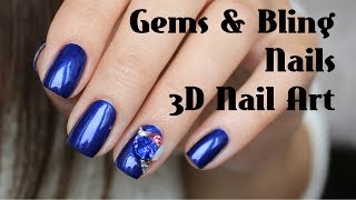 Gems \u0026 Bling 3D Nails with Born Pretty - Объемная инкрустация, конусные стразы