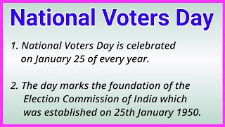 National Voters Day essay 10 lines in English!! World of Essay Speech