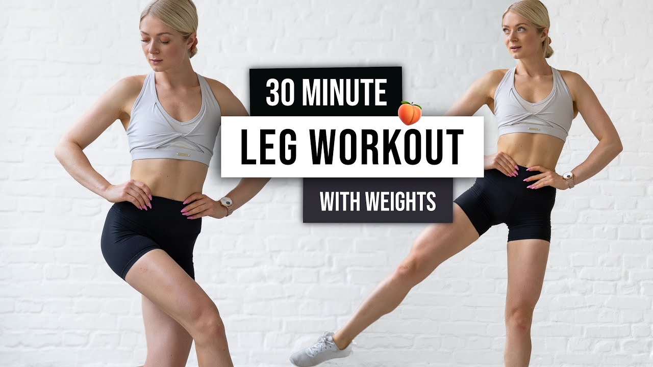 30 MIN LEG WORKOUT - Lower Body, GLUTES And THIGHS - With Weights Home ...