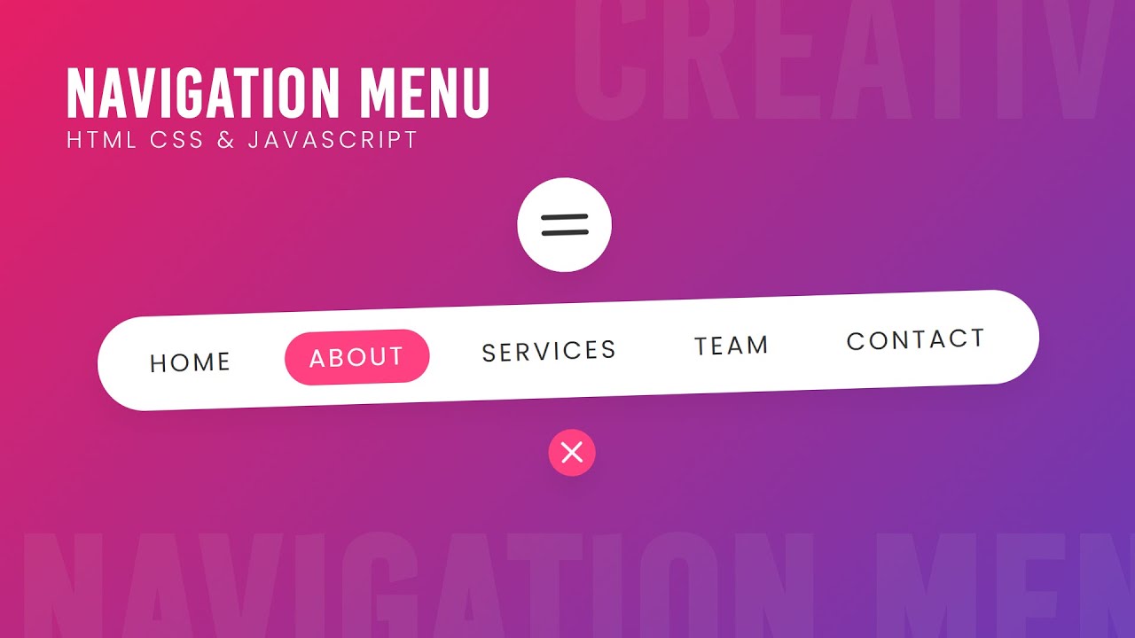 Animated Navigation Bar Using Html CSS And Javascript - YouTube