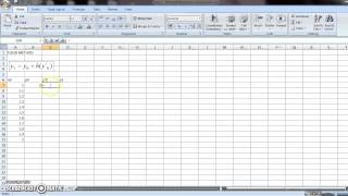 Euler Method Using Excel For First Order Diff Eqn
