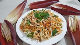 CÁCH LÀM NỘM HOA CHUỐI VỚI LẠC NGỌT MÁT NGÀY HÈ.