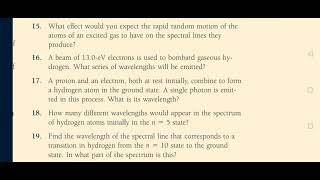 How many different wavelengths would appear in the spectrum
f hydrogen atoms initially in