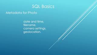 SQL Basics Metadata