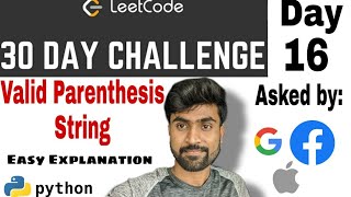 valid parenthesis string | leetcode problem | Facebook interview question | Python solution