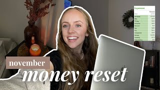 NOVEMBER MONEY RESET 💸 setting up a new budget *exact amounts* & prepping for holiday spending ✨