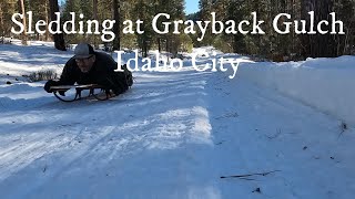 Sledding at Grayback Gulch In Idaho City