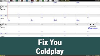 Fix You - Coldplay 노래 / 악보 / 드럼악보 / 노래 / MR / 가사 / 반주