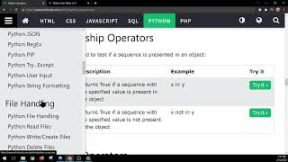 W3schools Python - Membership Operators - Code along