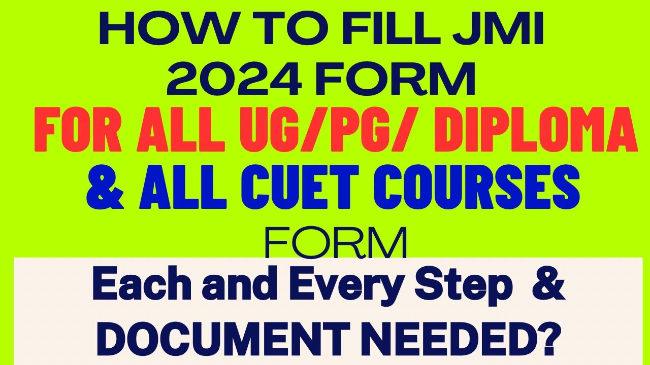 HOW TO FILL JAMIA FORM 2024 || JAMIA ADMISSSION 2024 - YouTube