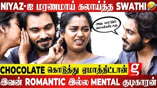 Swathi-க்கு இருக்க Nuero Problem😱ஐயோ எங்களுக்கு Romance-ஏ வராது 😉| Niyas Moondru Mudichu