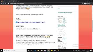 #EncryptiondecryptionSQL #encryptioninsql #decryptioninsql Encryption Decryption in SQL