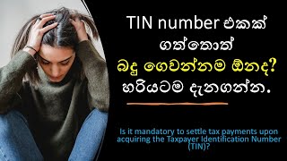 TIN Number එකක් ගත්තට Tax ගෙවන්න ඕනද?