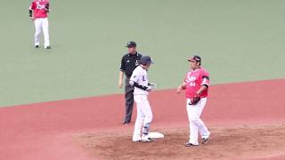 2018.4/22　西武-ロッテ　5回裏　6源田が今日2本目のタイムリー2ベース