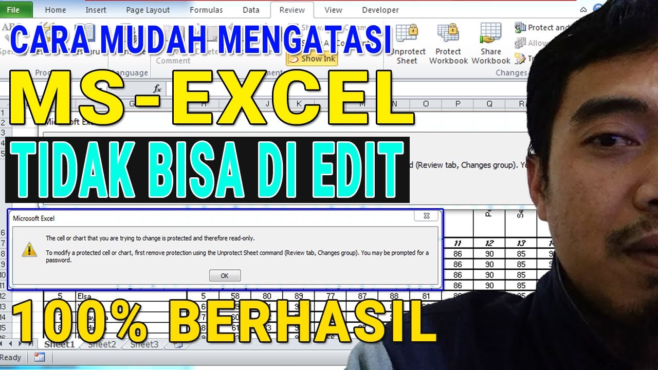 Cara Mengatasi Microsoft Excel Tidak Bisa Di Edit || Sangat Mudah 100% ...