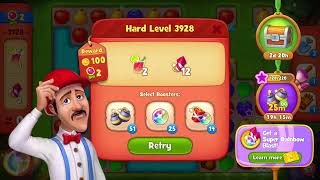 Gardenscapes Hard Level 3928 in 21 moves