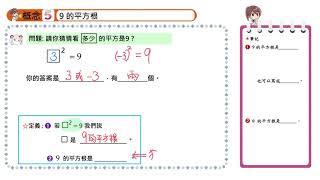 【概念5】9的平方根