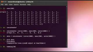 RT 2011: Screencast 16 - Signal processing with numpy arrays in ipython