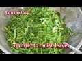 how to make radish leaves curry ramya s food😋