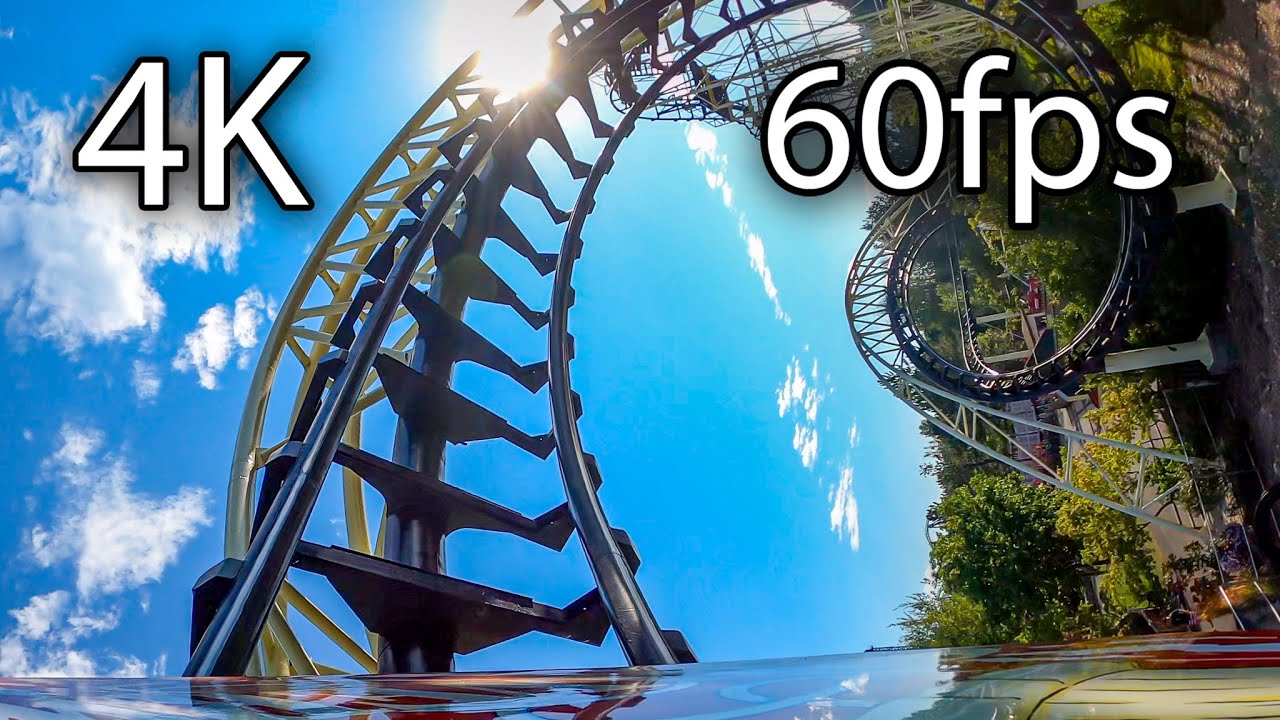 Corkscrew Front Seat On-ride 4K POV @60fps Silverwood Theme Park - YouTube