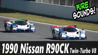 NISSAN R90CK  / Le Mans 24h (Group C) Twin Turbo Sound-Check car on track!