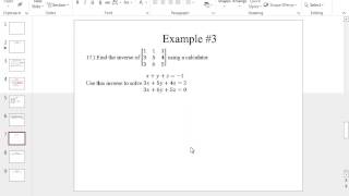 Honors PreCalc: 7.6 - Inverse of a Matrix