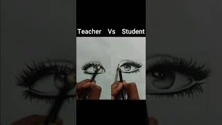 #Drawing Teacher vs student drawing challenge #short #ytshort #eye