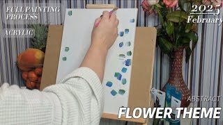 Abstract painting/ flower theme/full painting process