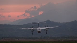 【仙台空港】ANA Wings Bombardier DHC-8-Q400 DASH8 Landing to Sendai Airport ターボプロップ機の着陸 飛行機動画