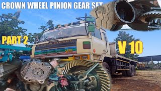 CROWN WHEEL PINION GEAR SET TRUCK NISSAN RESONA RE10 CW66HED V10 ENGINE || PEMASANGAN PART 2