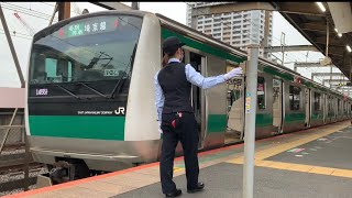 JR武蔵浦和駅を入線.発車する埼京線。(1)