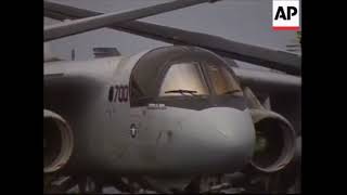 US Navy S-3 Viking carrying President GW Bush landing on USS Abraham Lincoln