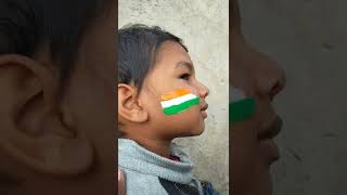 INDIAN FLAG FACE PAINTING |🧡🤍💚 Independence Day Tricolor FLAG Painting on Face #shortsvideo