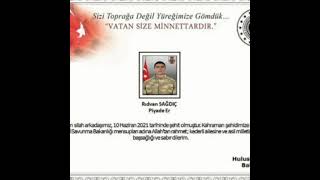 ŞEHİDİN VAR TÜRKİYE: ŞEHİT  PİYADE ER RIDVAN SAĞDIÇ ANISINA...🇹🇷🇹🇷