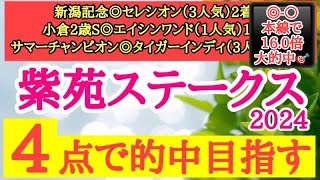 【紫苑ステークス2024】◎開幕週の馬場と枠順で2走前の再現を期待したいあの馬から勝負だ！