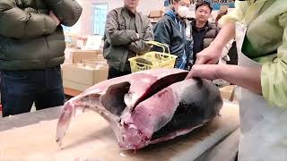 加古川水産土曜朝市 マグロ解体