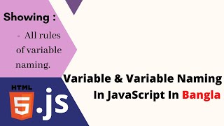 JavaScript Bangla Tutorial : 05 | Variable & Variable Naming In JavaScript.