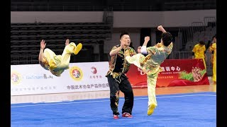 Men's  Three-person Duilian 男子三人对练 第1名 山东队 刘佳伟 隋天琦 郭家栋 9 59分 2019年全国武术套路锦标赛 wushu kungf