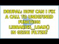 Drupal: How can I fix a call to undefined function libraries_load() in GeShi Filter?