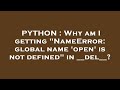 PYTHON : Why am I getting 