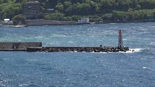 旅人岬より土肥港望む(Shizuoka)とび島丸船着き場 釣りスポット