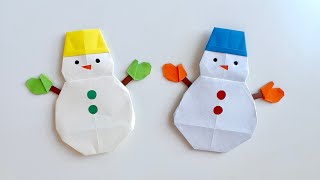 Cute origami snowman☃️ How to make winter snowman