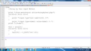 Array By User Input Method In PHP