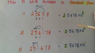 Easyway to express the decimal numbers into standard form-Exponents and Powers-Class7