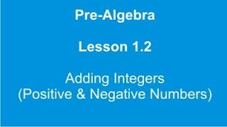 Pre Algebra Lesson 1.2 Adding Positive \u0026 Negative Numbers by Rick Scarfi