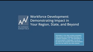 Workforce Development: Demonstrating Impact in Your Region, State, and Beyond