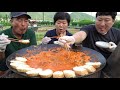 숯불에 구운 치킨을 단짠 로제 소스에~ 훌랄라 로제 치킨 먹방 smoked chicken with rose sauce 요리 u0026먹방 mukbang eating show